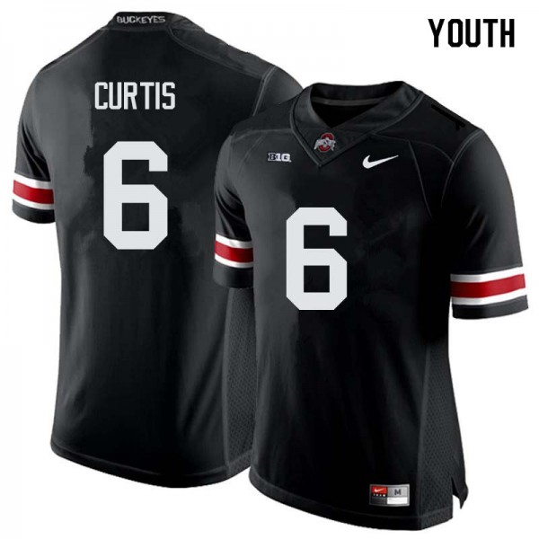 Ohio State Buckeyes #6 Kory Curtis Youth Stitch Jersey Black